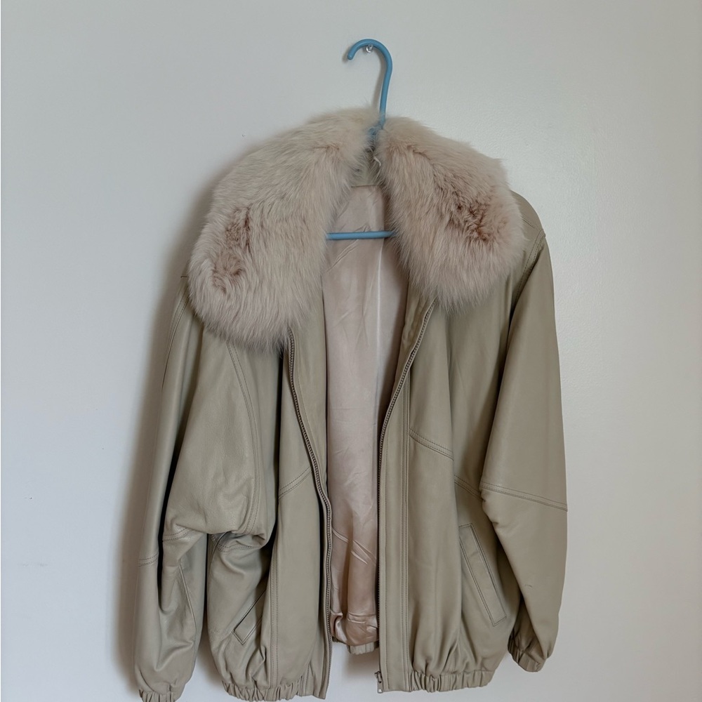 David Hunt Fox Fur and Leather Jacket